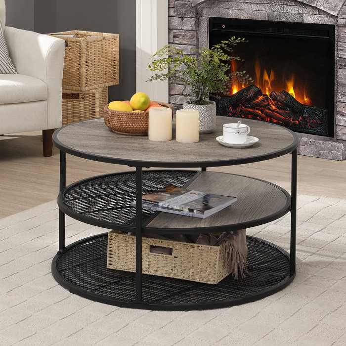 17 Stories 3 Tier Farmhouse Round Coffee Table & Reviews Wayfair